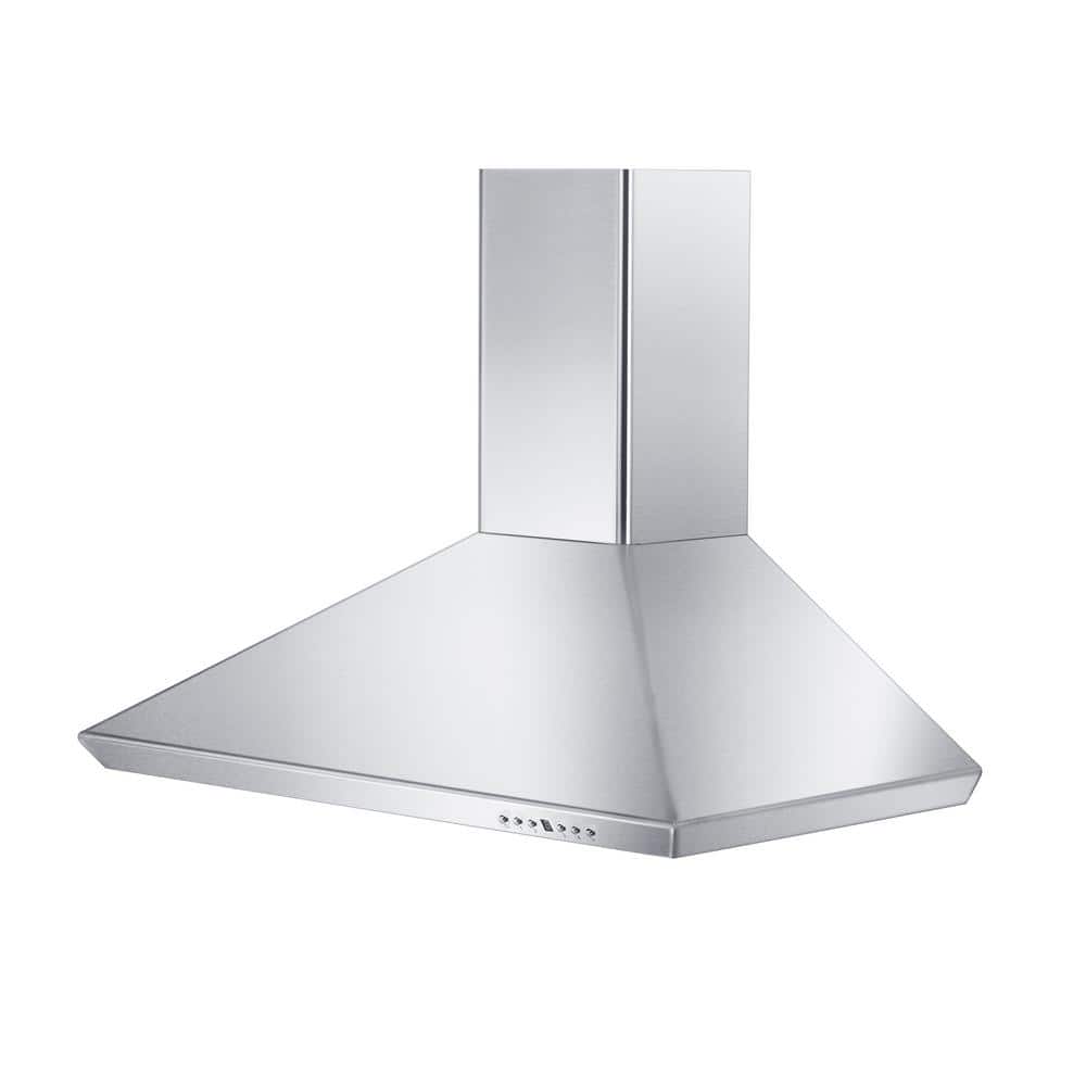 36 in. 400 CFM Convertible Vent Wall Mount Range Hood in Stainless Steel
