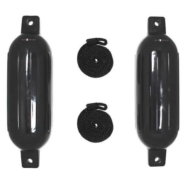 Extreme Max Fender Value Pack 2-Fenders with 2-Dock Lines in Black