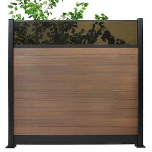 Euro Style 6 ft. H x 6 ft. W Acrylic Top King Cedar Aluminum/Composite Horizontal Fence Section Panel