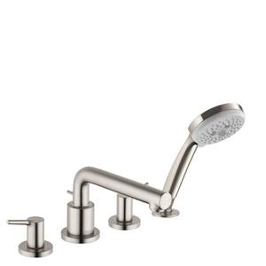 Talis S 2-Handle Deck Mount Roman Tub Faucet with Hand Shower in Brushed Nickel