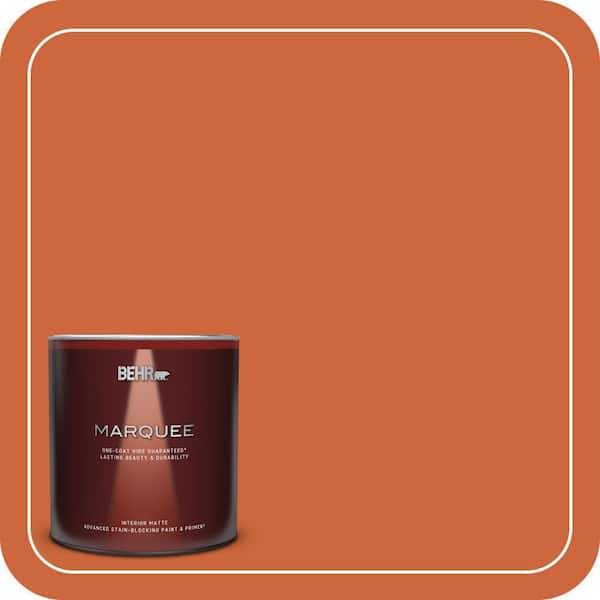 BEHR MARQUEE 1 qt. #S-H-250 Pumpkin Patch Matte Interior Paint & Primer