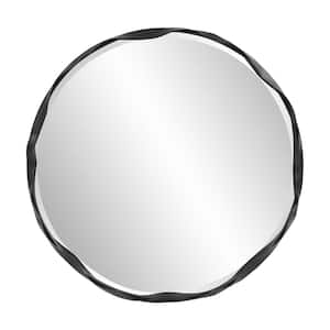 Ripley 35.5 in. x 35.5 in. Industrial Round Framed Wall Mirror