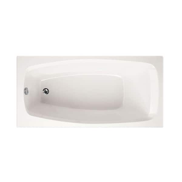 Hydro Systems Carmel 5 ft. Acrylic Drop-in Rectangular Reversible Drain Bathtub in White