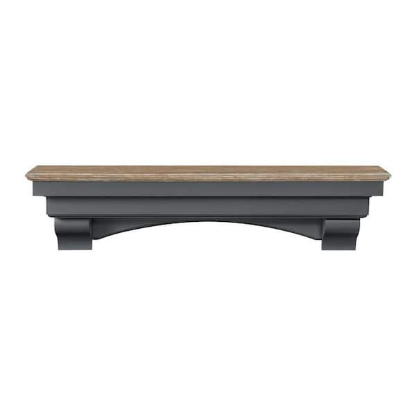 Pearl Mantels 4 ft. Patio Distressed Finish Cap-Shelf Mantel