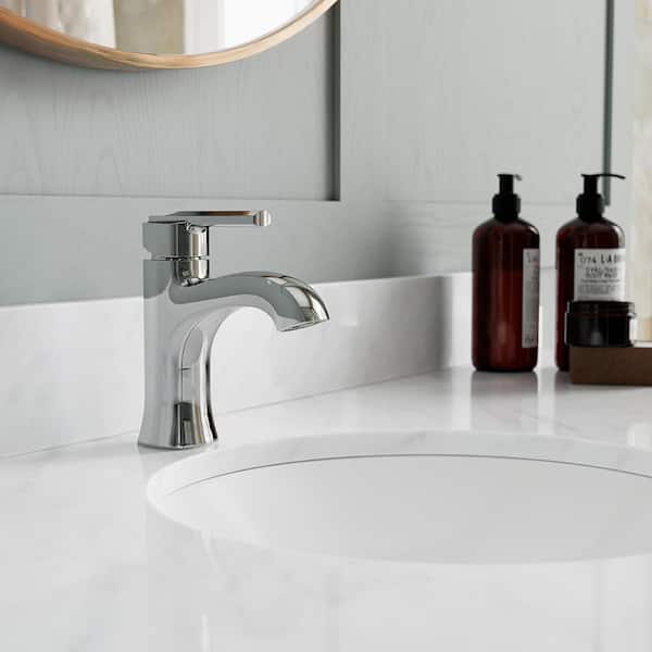 Vaneri Single Handle Single Hole Bathroom Faucet in Polished Chrome