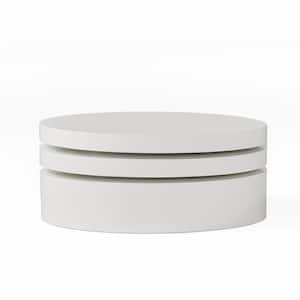 Alan 32 in. Glossy White Oval Wood Top Coffee Table