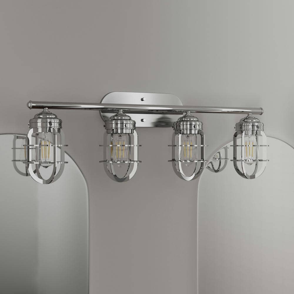 Starklake 4 Light Brushed Nickel Wall Sconce Bathroom Light price drop on PriceWatchPro