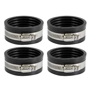 3 in. PVC Flexible Pipe Cap with Stainless Steel Clamps (Pack of 4)