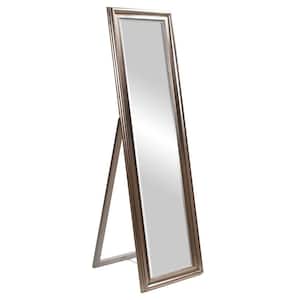 Large Silver Wood Beveled Glass Art Deco Classic Mid-Century Modern Mirror (60 in. H X 20 in. W)