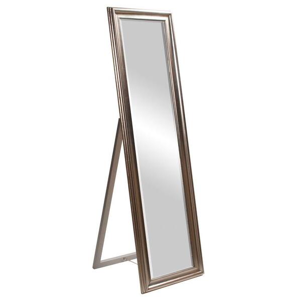 Marley Forrest Large Silver Wood Beveled Glass Art Deco Classic Mid-Century Modern Mirror (60 in. H X 20 in. W)