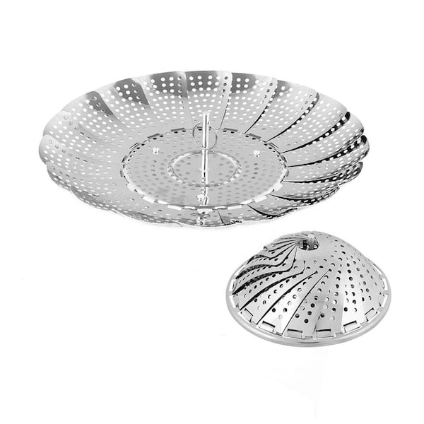 Stainless Steel Folding Expandable Steamer Basket with Removable Center Post Food Steaming Kitchen Tool