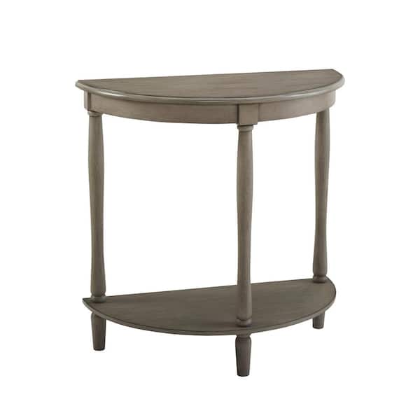 Furniture of America Mingdon 28 in. Antique Gray 1-Shelf Side Table