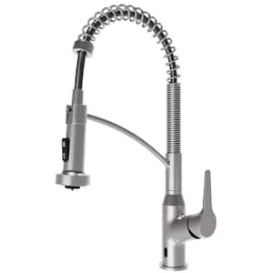 Scottsdale 18-5/8 in. Single Handle Touchless Pull-Down Sprayer Kitchen Faucet 360° Spout in Spot-Free Stainless Steel