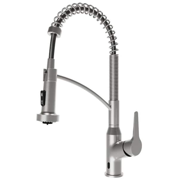 Scottsdale 18-5/8 in. Single Handle Touchless Pull-Down Sprayer Kitchen Faucet 360° Spout in Spot-Free Stainless Steel