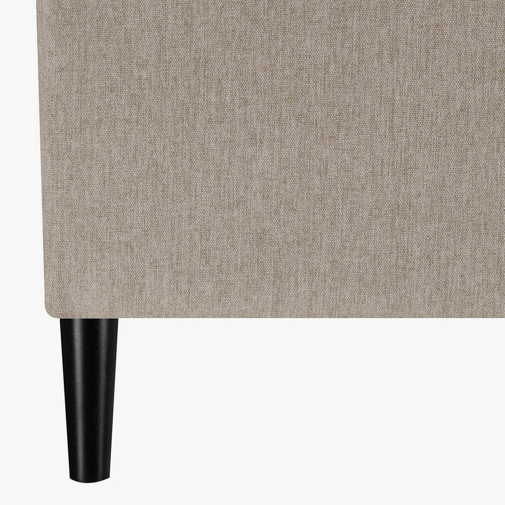 Soft Beige Fabric Magnolia Storage Ottoman with Reversible Tray Tops