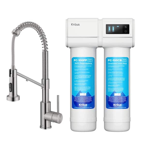 KRAUS Bolden Single-Handle , Pull-Down Sprayer Kitchen Faucet Water  Filtration System in Spot Free Stainless Steel KFF-1610SFS - The Home Depot