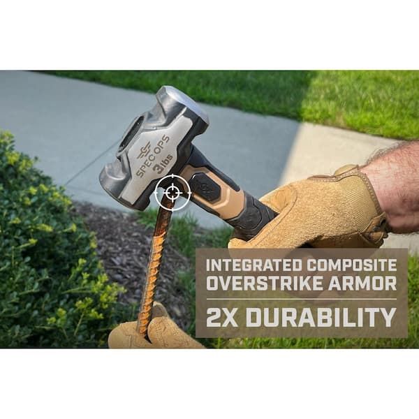 SPEC OPS Drilling Hammer, 3 lb. Sledge Hammer with Bi-Material