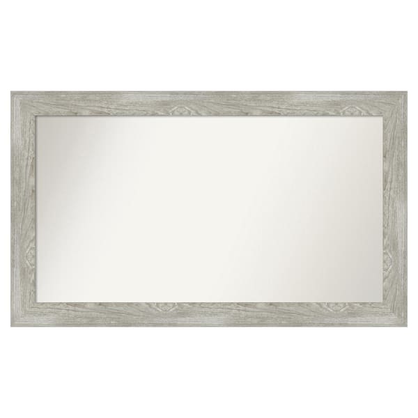 Amanti Art Dove Greywash 52 in. x 31 in. Custom Non-Beveled Distressed Recyled Polystyrene Bathroom Vanity Wall Mirror