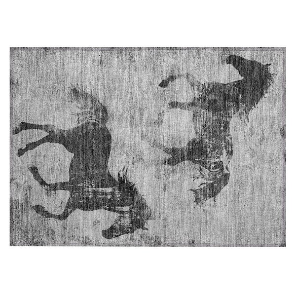 Chantille Machine Washable Indoor/Outdoor Abstract ACN1717 Gray 1 ft. 8 in. x 2 ft. 6 in. Area Rug