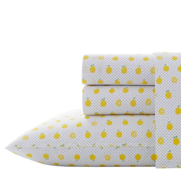 Poppy Fritz Lemons 3 Piece Yellow, Yellow Twin Bedding Sets