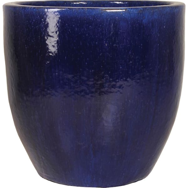 Unbranded 14 in. Falling Blue Ceramic Egg Planter