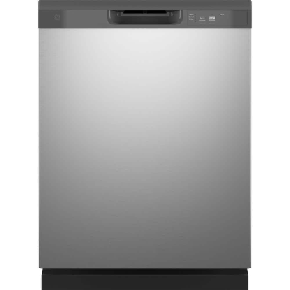 GE 24 in. Built-In Tall Tub Front Control Dishwasher in Stainless Steel with Sanitize, Dry Boost, 55 dBA, Silver
