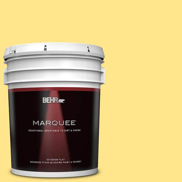 BEHR MARQUEE 5 gal. #370A-3 Bicycle Yellow Flat Exterior Paint & Primer