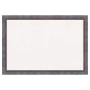 Two Tone Blue Copper Wood White Corkboard 26 in. x 18 in. Bulletin Board Memo Board