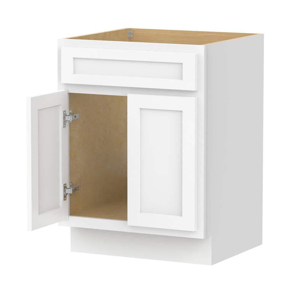 White Engineered Wood Double Door Vanity Cabinet