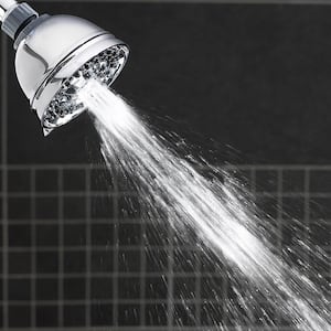 6-Spray 3.5 in. Single Wall Mount Low Flow Fixed Adjustable Shower Head in Chrome