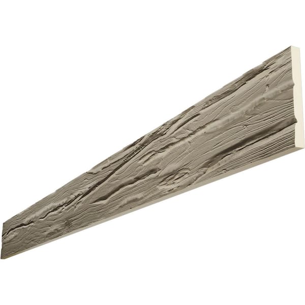 Ekena Millwork Endurathane 1 in. H x 4 in. W x 8 ft. L Riverwood Champagne Mist Faux Wood Beam Plank