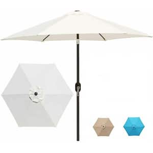 7.5 ft. Market Outdoor Patio Umbrella for Inground Pool Balcony Backyard in White