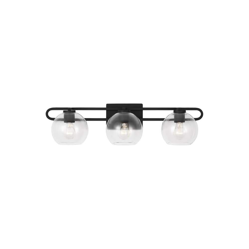 Midnight Black 3-Light Dimmable Glass Vanity Fixture