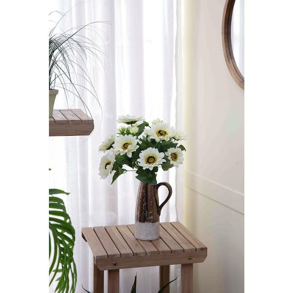 4 Pack 18.9 in. H Cream White Artificial Sunflower Bush X9