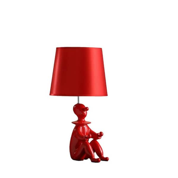 21.25 in. Red Bedside, Task and Reading Table Lamp for Living Room, Bedroom No Bulbs Included