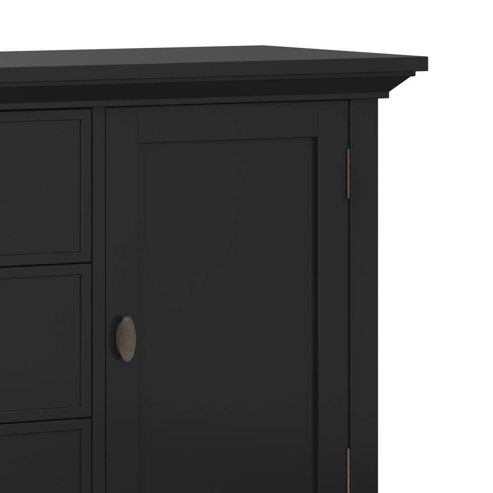 Redmond Solid Pine Black Freestanding Office Storage Cabinet