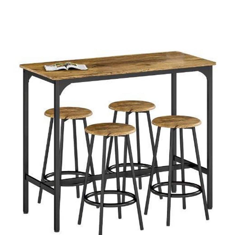 5-Piece Wood Counter Height Outdoor Dining Dining Set, Bar Set price history on PriceWatchPro
