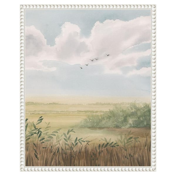 Amanti Art Clear Day Meadow II by Grace Popp 16 in. W x 20 in. H Canvas Wall Art Print Framed in White
