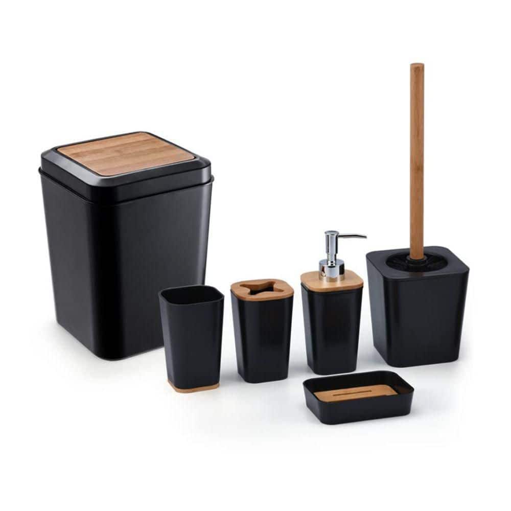  Decozen Black Gold Bathroom Accessories Set - 6 Piece
