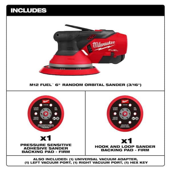 M12 FUEL 12V Lithium-Ion Brushless Cordless 6 in. Random Orbital Sander (3/16 in. Orbit) Tool-Only