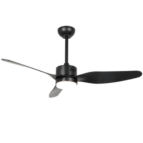 Olyvea 46 in. Black Reversible Dimmable Caged Ceiling Fan with LED Light and Remote Bella Depot Ceiling Fans With Lights