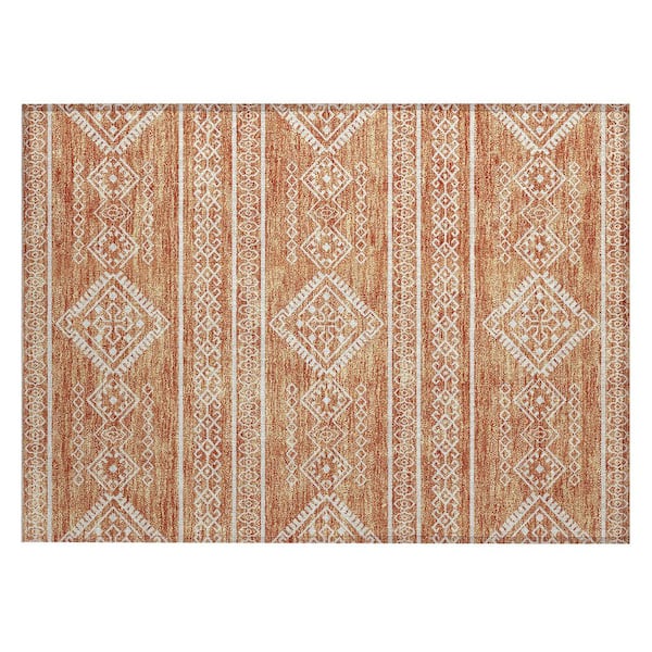 Addison Rugs Chantille Machine Washable Indoor/Outdoor Abstract ACN901 Copper 1 ft. 8 in. x 2 ft. 6 in. Area Rug