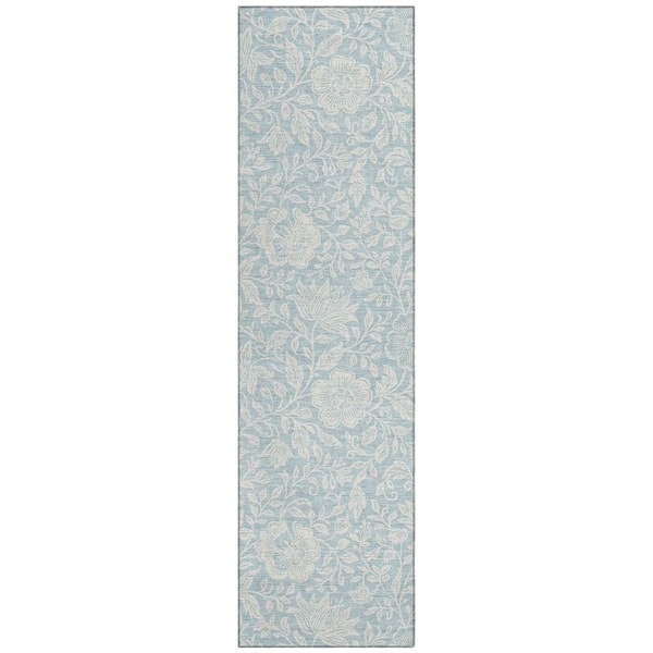 Chantille Machine Washable Indoor/Outdoor Abstract ACN2572 Sky 2 ft. x 7 ft. Runner Rug