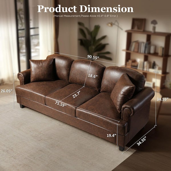 アデペシュ　WARM 3 seat sofa Garvee Modern 3-Seat Sofa Couch with Storage under Seat