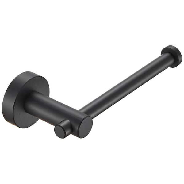 HBEZON Wall-Mount Single Post Toilet Paper Holder in Black.