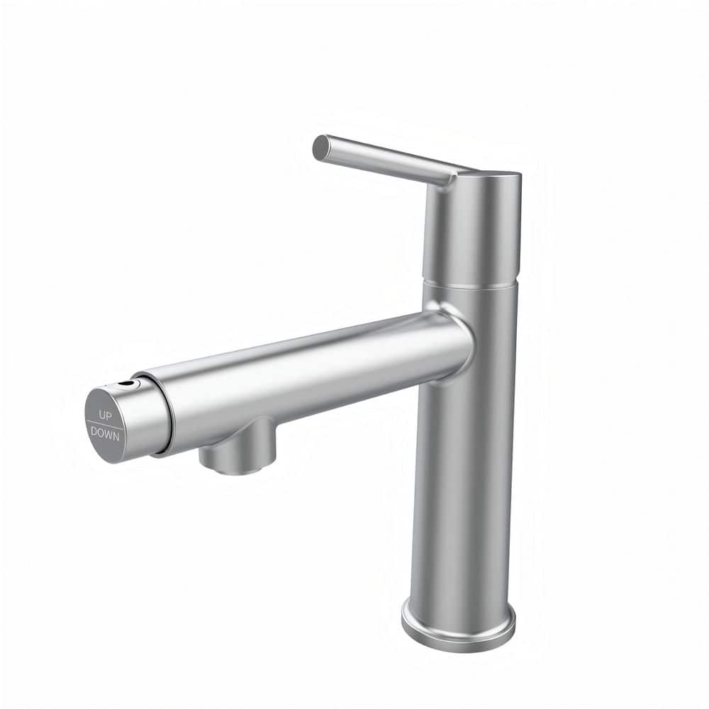 Single Handle Single Hole Bathroom Sink Faucet with Fountain and Flow Mode 2-in-1 Function in Chrome price history on PriceWatchPro