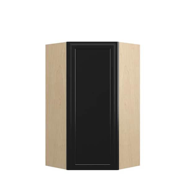 Kunal Kitchens Belle Haven Recessed 24 in. W x 42 in. H x 12 in. D in Driftwood Plywood Assembled Corner Diagonal Wall Cabinet