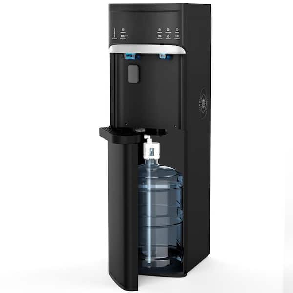 3 or 5 Gal. Black Bottom Loading Water Cooler Water Dispenser with Ice Maker,Indicatorlights,3-Temperature Settings