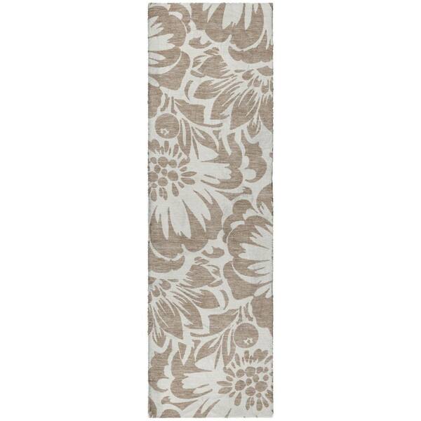 Dream Shag Premium Machine Washable Abstract ADS551 Taupe 2 ft. x 7 ft. Runner Rug