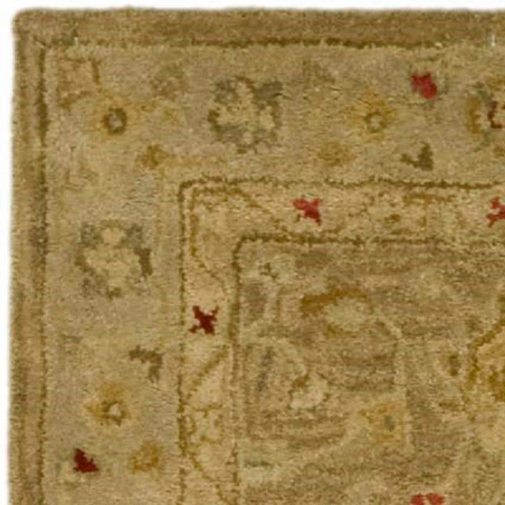 Handmade Tufted Wool Runner Rug in Beige and Brown